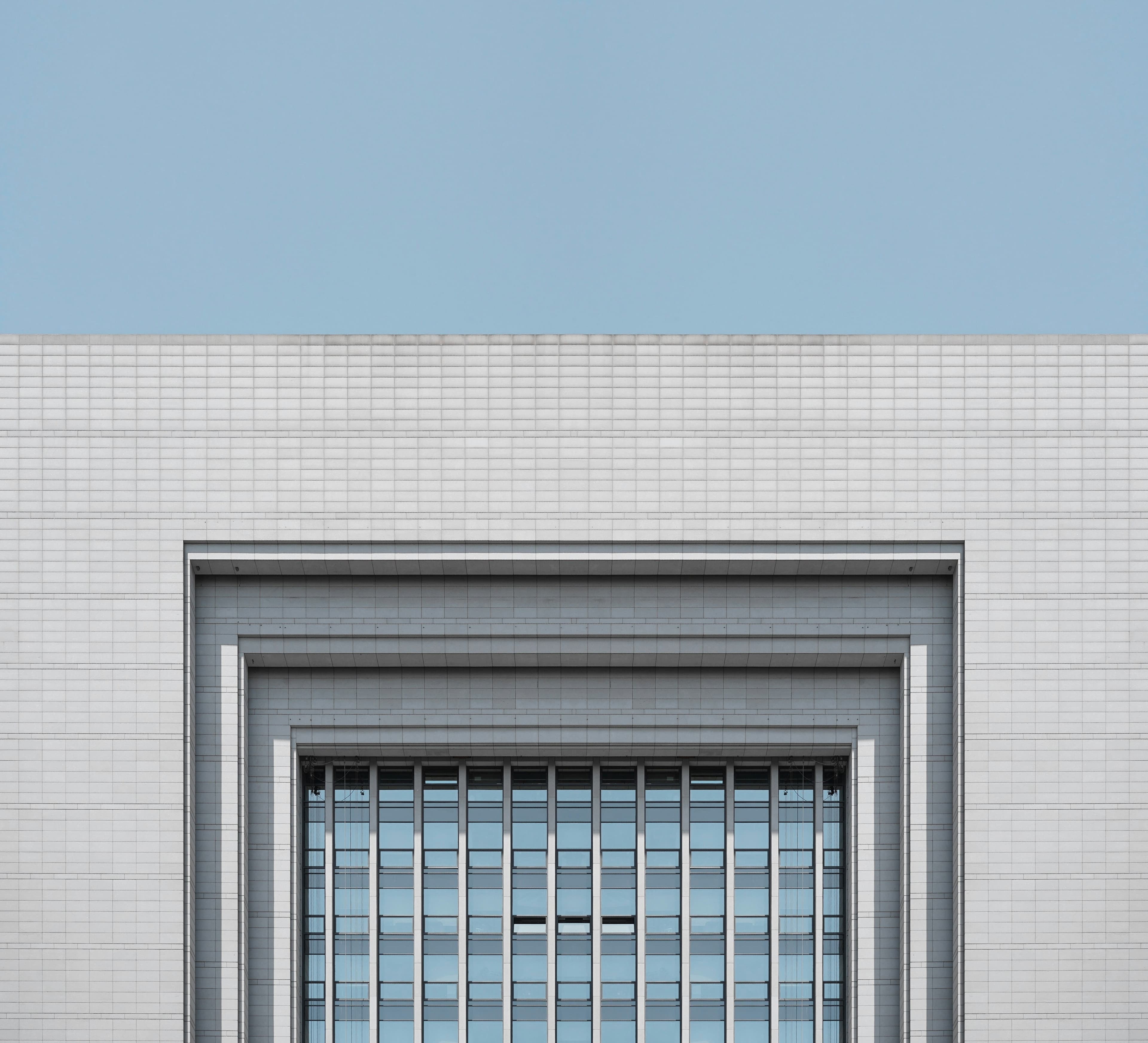 entrance of a white building